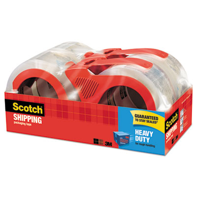 3850 Heavy-Duty Packaging Tape With Dispenser, 3" Core, 1.88