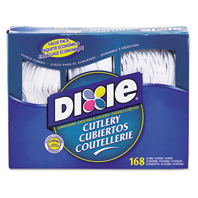 Combo Pack, Tray with White Plastic Utensils, Heavyweight, F