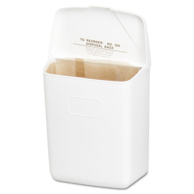 Wall Mount Sanitary Napkin Receptacle-PPC, 1 gal, PPC Plasti