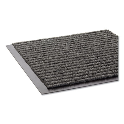 Needle-Rib Wiper/Scraper Mat, Rectangular, Gray Ribbed Surfa