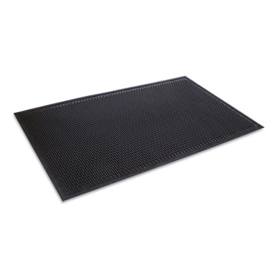 Crown-Tred Indoor/Outdoor Scraper Mat, Black Loop-Twist Ribb