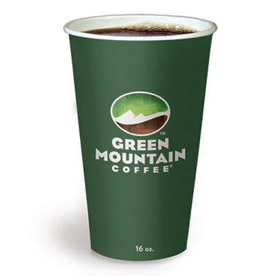 Paper Hot Cups, 16 oz, Green Mountain Design, 1,000/Carton