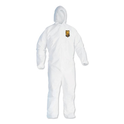 A40 Elastic-Cuff and Ankles Hooded Coveralls, X-Large, White