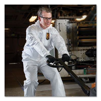 A40 Elastic-Cuff and Ankle Hooded Coveralls, Large, White, 2