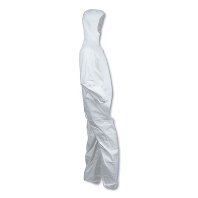 A40 Elastic-Cuff and Ankles Hooded Coveralls, 2X-Large, Whit