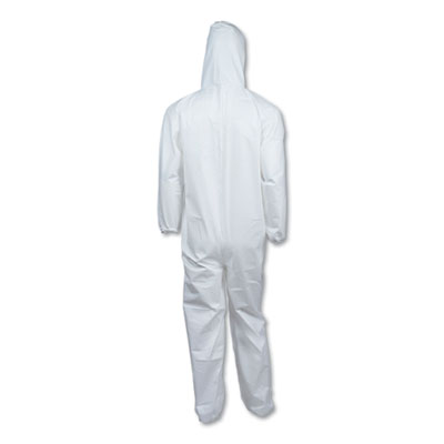 A40 Elastic-Cuff and Ankles Hooded Coveralls, X-Large, White