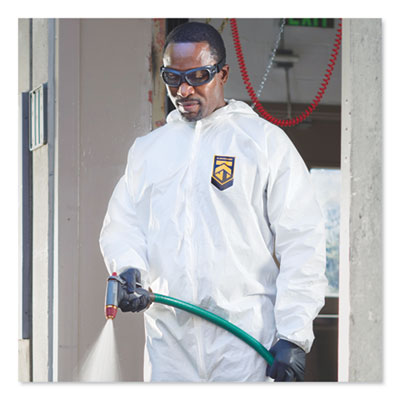 A40 Elastic-Cuff and Ankle Hooded Coveralls, Large, White, 2