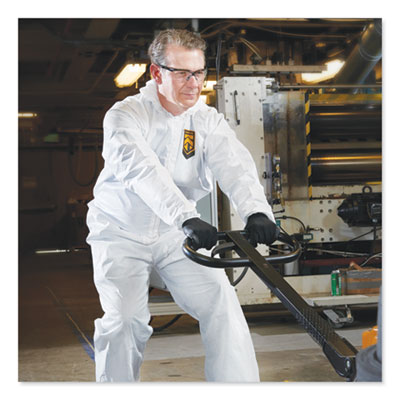 A40 Elastic-Cuff and Ankles Hooded Coveralls, X-Large, White