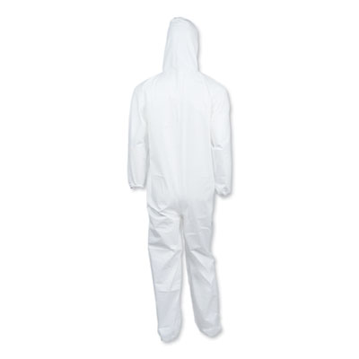 A40 Elastic-Cuff and Ankle Hooded Coveralls, Large, White, 2