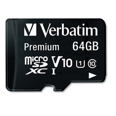 64gb Premium Microsdxc Memory Card With Adapter, Uhs-I V10 U