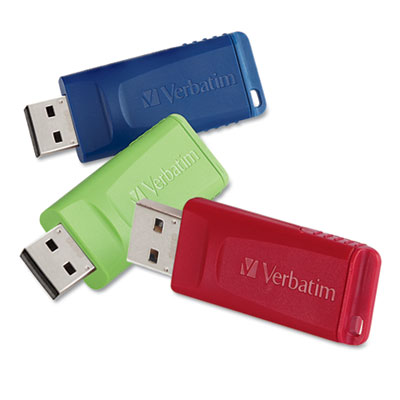 Store n Go Usb Flash Drive, 16 Gb, Assorted Colors, 3/pack