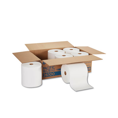 Pacific Blue Basic Recycled Nonperforated Paper Towel Rolls,