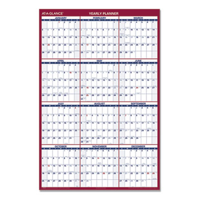 Erasable Vertical/Horizontal Wall Planner, 32 x 48, White/Bl