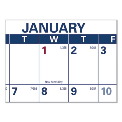 Erasable Vertical/Horizontal Wall Planner, 32 x 48, White/Bl