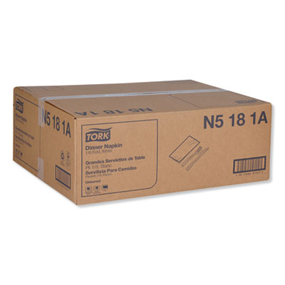 Universal Dinner Napkins, 1-Ply, 15 x 17, 1/8 Fold, White, 3
