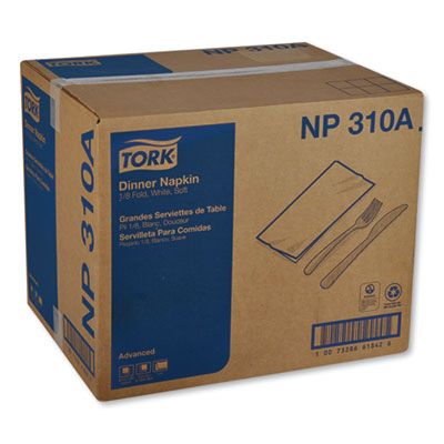 Advanced Dinner Napkins, 2-Ply, 15 x 16.25, 1/8 Fold, White,