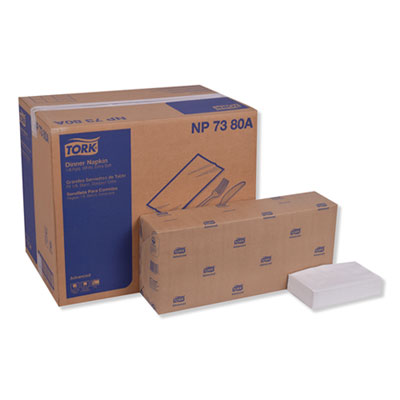Advanced Dinner Napkin, 3-Ply, 17 x 16.12, 1/8 Fold, White,1