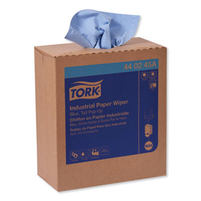 Industrial Paper Wiper, 4-Ply, 8.54 x 16.5, Unscented, Blue,