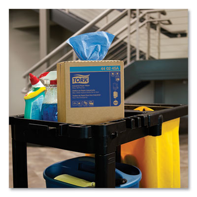 Industrial Paper Wiper, 4-Ply, 8.54 x 16.5, Unscented, Blue,