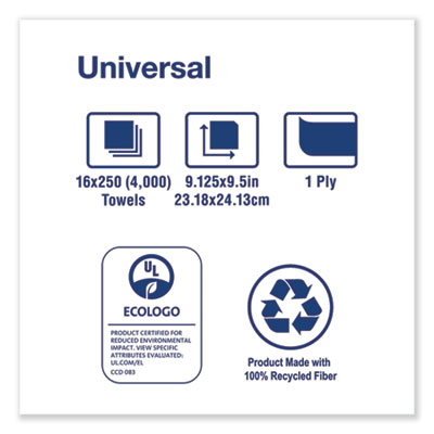 Universal Multifold Hand Towel, 1-Ply, 9.13 x 9.5, Natural,