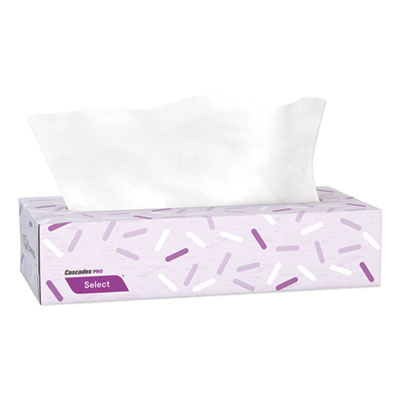 Select Flat Box Facial Tissue, 2-Ply, White, 100 Sheets/box,