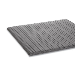 Ribbed Vinyl Anti-Fatigue Mat, Rectangular, Gray Ribbed Surf