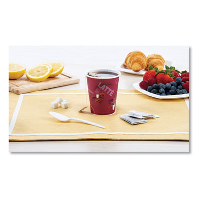 Paper Hot Drink Cups in Bistro Design, 3.35" Diameter x 3.82