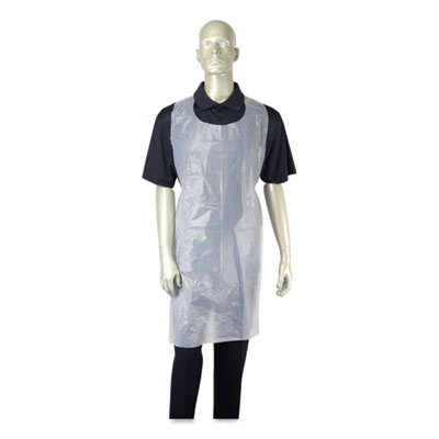 Poly Apron, 28 x 46, One Size Fits Most, White, 100/Pack, 10