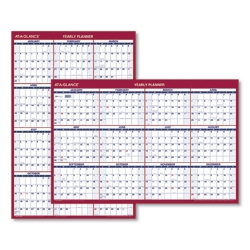Erasable Vertical/Horizontal Wall Planner, 32 x 48, White/Bl