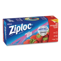 Slider Storage Bags, Gallon, 9.5" x 2.63" x 10.56", Clear, 9