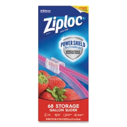 Slider Storage Bags, Gallon, 9.5" x 2.63" x 10.56", Clear, 9