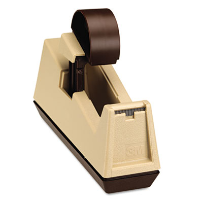 Heavy-Duty Weighted Desktop Tape Dispenser, 3" Core, Plastic