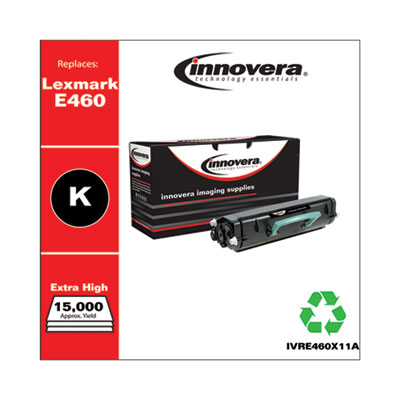 Remanufactured Black Toner, Replacement for E460X11A, 15,000