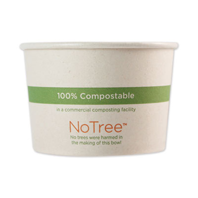 No Tree Paper Bowls, 16 oz, 4.4" Diameter x 3" h, Natural, S