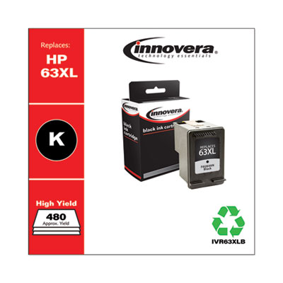Remanufactured Black High-Yield Ink, Replacement for 63XL (F
