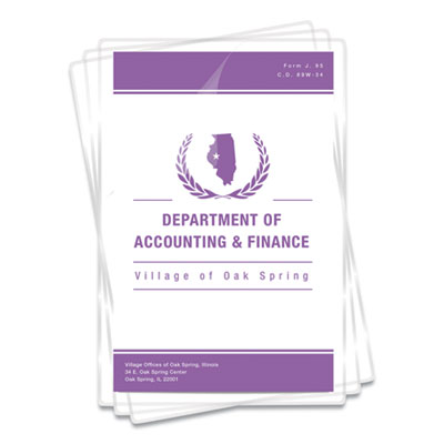 Laminating Pouches, 3 Mil, 9" X 14.5", Gloss Clear, 50/pack