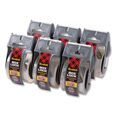 Box Lock Shipping Packaging Tape, 1.5" Core With Dispenser, 
