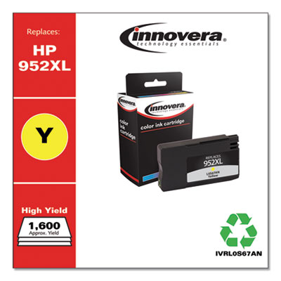 Remanufactured Yellow High-Yield Ink, Replacement for 952XL