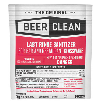 Beer Clean Last Rinse Glass Sanitizer, Unscented, Powder, 0.