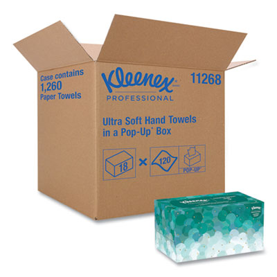 Ultra Soft Hand Towels, POP-UP Box, 1-Ply, 8.9 x 10, White,