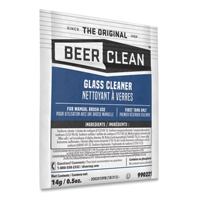 Beer Clean Glass Cleaner, Powder, 0.5 oz. Packet, 100/Carton