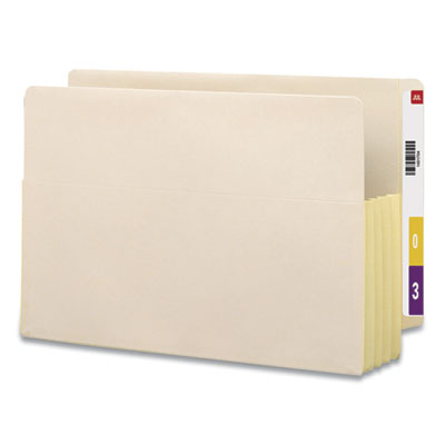 Manila End Tab File Pockets with Tear Resistant Gussets, 3.5