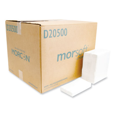 Morsoft Dispenser Napkins, 1-Ply, 6 x 13, White, 500/Pack, 2
