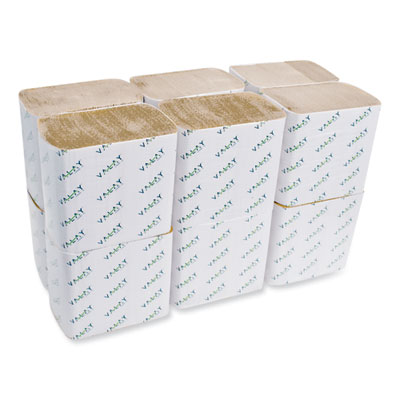 Valay Interfolded Napkins, 1-Ply, 6.3 X 8.85, Kraft, 6,000/c