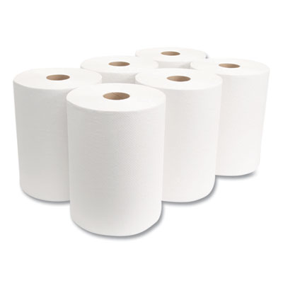 10 Inch Roll Towels, 1-Ply, 10" X 800 Ft, White, 6 Rolls/car
