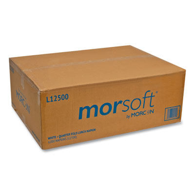 Morsoft 1/4 Fold Lunch Napkins, 1-Ply, 11.8 x 11.8, White, 6