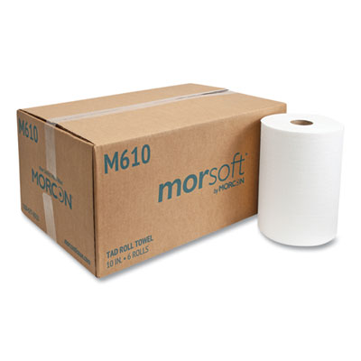 10 Inch TAD Roll Towels, 1-Ply, 10" x 500 ft, White, 6 Rolls