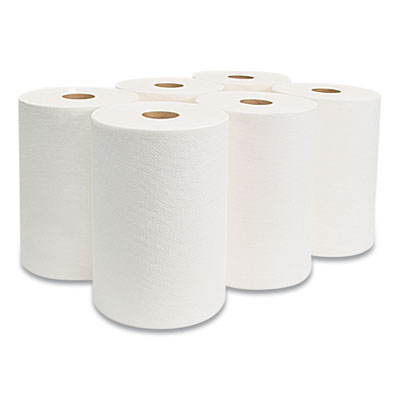 10 Inch Tad Roll Towels, 1-Ply, 10" X 550 Ft, White, 6 Rolls
