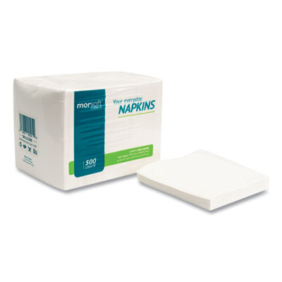 Morsoft 1/4 Fold Lunch Napkins, 1-Ply, 11.8 x 11.8, White, 6
