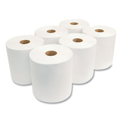 Morsoft Universal Roll Towels, 1-Ply, 8" x 800 ft, White, 6